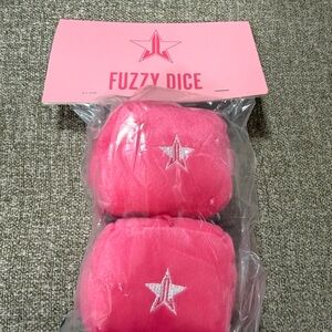 Jeffree Star Pink Fuzzy Dice Car Accessory